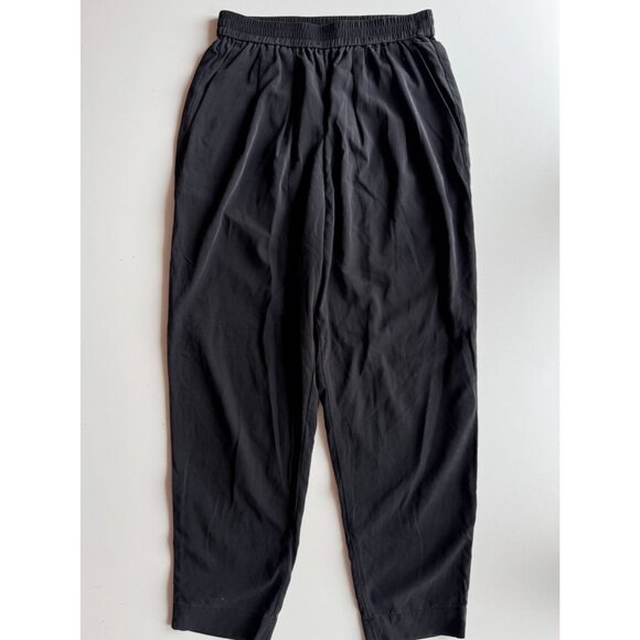 KIT AND ACE Black City Nylon Silk Blend Tapered Casual Ankle Pants, Size 8 - Picture 1 of 9